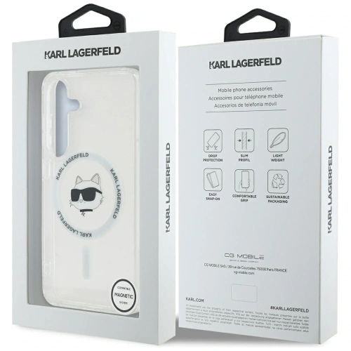 Kup Etui Karl Lagerfeld Button Choupette Head Printed Logo MagSafe do Samsung Galaxy S25+ Plus bílý - KLD21879 - {ean13} - Sklep Home Screen