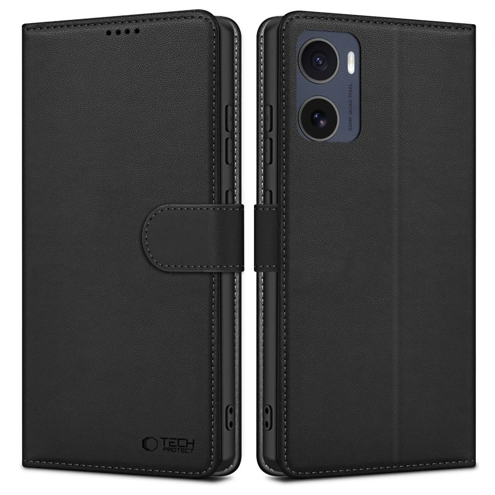 Etui z klapką Tech-Protect Wallet Motorola Moto G05 / E15 Matte Black