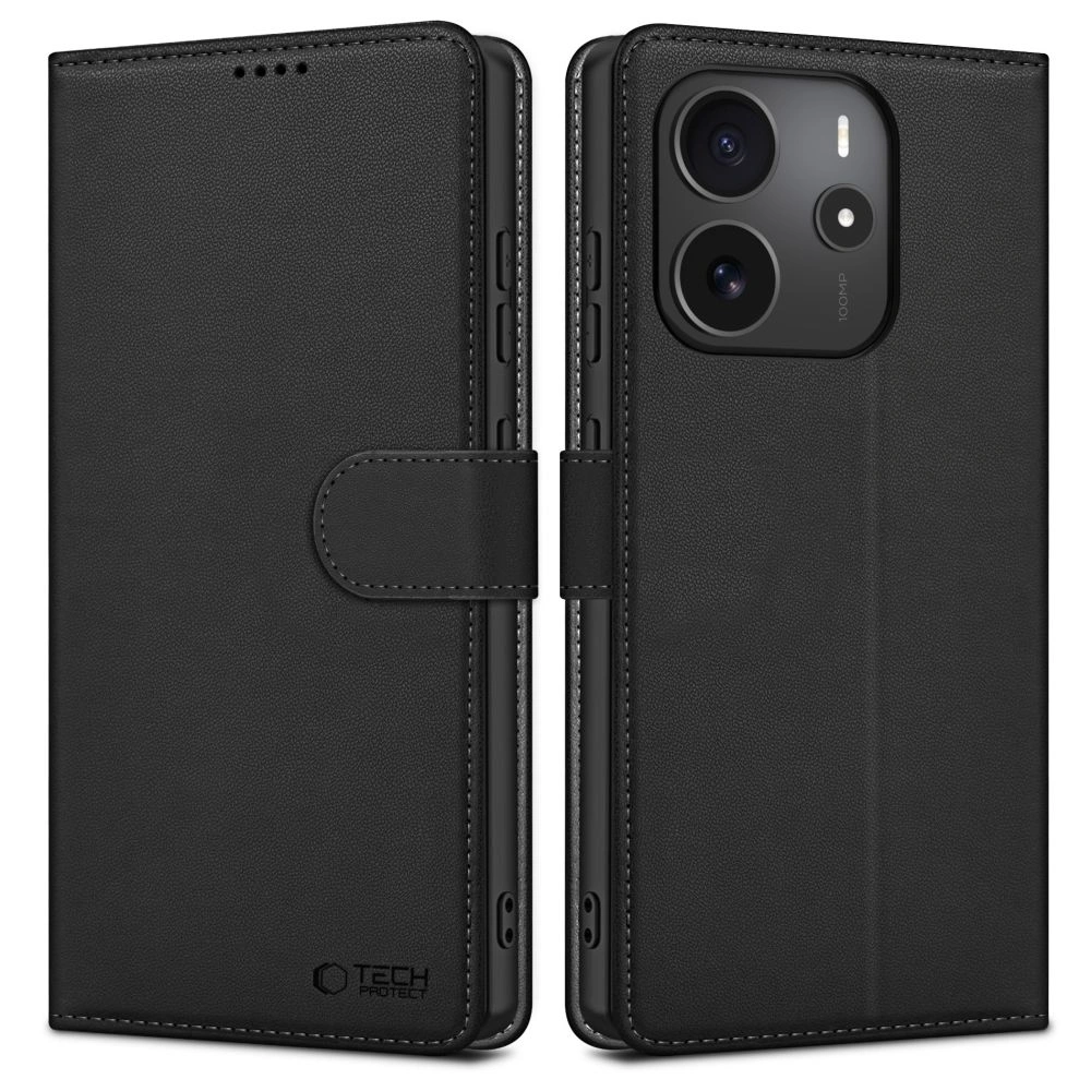 Etui z klapką Tech-Protect Wallet Xiaomi Redmi Note 14 4G / LTE Matte Black