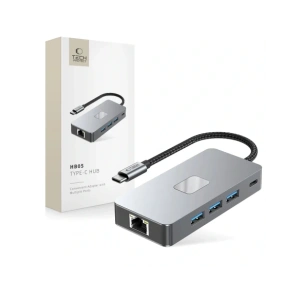 Kup Tech-Protect HB05 HUB Adapter 9in1 USB-C + USB-A 2.0 + USB-A 3.0 + HDMI 4K60Hz + SD/TF + PD 100W + Ethernet RJ45 1000Mbps Space Grey - THP3863 - {ean13} - Sklep Home Screen