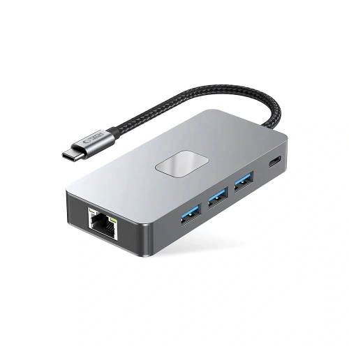 Buy Tech-Protect HB05 HUB Adapter 9in1 USB-C + USB-A 2.0 + USB-A 3.0 + HDMI 4K60Hz + SD/TF + PD 100W + Ethernet RJ45 1000Mbps Space Grey - THP3863 - {ean13} - Home Screen Store Europe