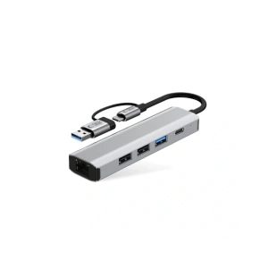 Kup Tech-Protect HB03 HUB Adapter 5in1 USB-C + USB-A 2.0 + USB-A 3.0 + Ethernet RJ45 Űrszürke - THP3864 - {ean13} - Sklep Home Screen