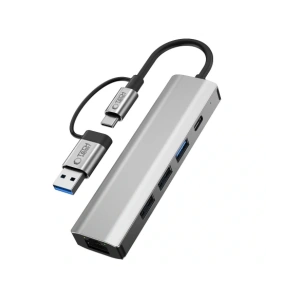 Kup Tech-Protect HB03 HUB Adapter 5in1 USB-C + USB-A 2.0 + USB-A 3.0 + Ethernet RJ45 Űrszürke - THP3864 - {ean13} - Sklep Home Screen