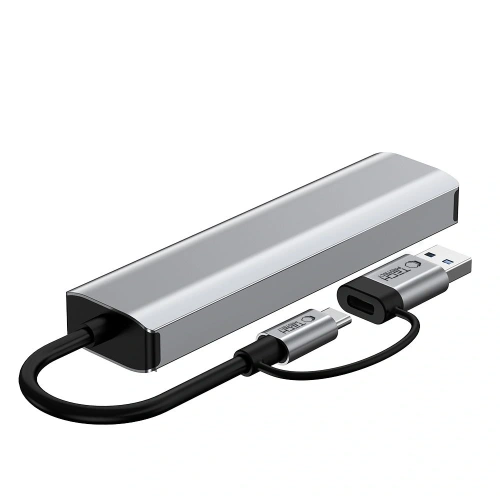 Kup Adaptér Tech-Protect HB03 HUB 5in1 USB-C + USB-A 2.0 + USB-A 3.0 + Ethernet RJ45 Space Grey - THP3864 - {ean13} - Sklep Home Screen
