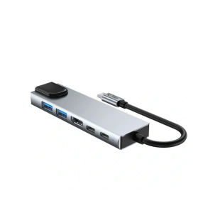 Kup Tech-Protect HB02 HUB Adapter 6in1 USB-C + USB-A 2.0 + USB-A 3.0 + HDMI 4K30Hz + Ethernet RJ45 + PD 100W Űrszürke - THP3865 - {ean13} - Sklep Home Screen