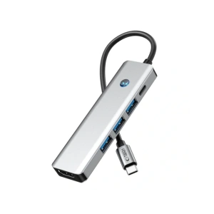 Kup Tech-Protect HB01 HUB Adapter 5in1 USB-C + USB-A 3.0 + HDMI 4K60Hz + PD 100W Gri Spațial - THP3866 - {ean13} - Sklep Home Screen