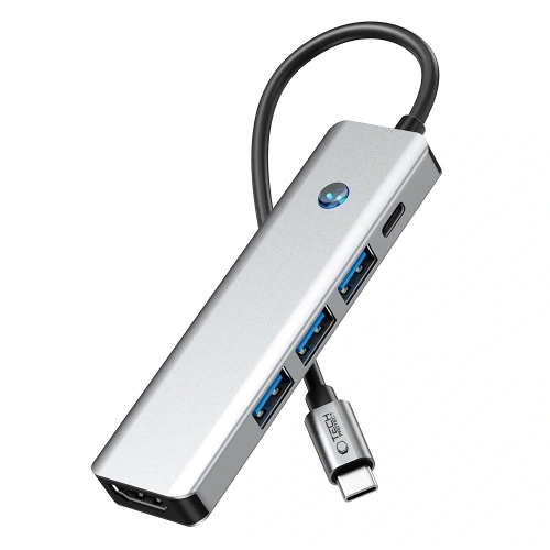 Kup Adapter Tech-Protect HB01 HUB 5in1 USB-C + USB-A 3.0 + HDMI 4K60Hz + PD 100W Space Grey - THP3866 - {ean13} - Sklep Home Screen
