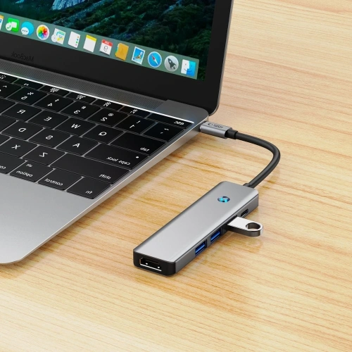 Kup Adapter Tech-Protect HB01 HUB 5in1 USB-C + USB-A 3.0 + HDMI 4K60Hz + PD 100W Space Grey - THP3866 - {ean13} - Sklep Home Screen