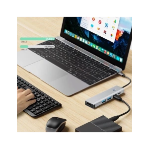 Kup Tech-Protect HB01 HUB Adapter 5in1 USB-C + USB-A 3.0 + HDMI 4K60Hz + PD 100W Űrszürke - THP3866 - {ean13} - Sklep Home Screen