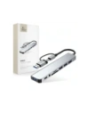 Tech-Protect Adaptor HUB HB06 9in1 USB-C + USB-A 2.0 + USB-A 3.0 + SD/TF + Jack 3.5mm Gri Spațial