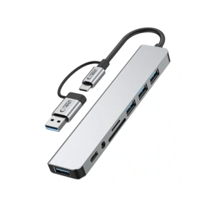 Kup Adaptér Tech-Protect HB06 HUB 9in1 USB-C + USB-A 2.0 + USB-A 3.0 + SD/TF + Jack 3.5mm Space Grey - THP3868 - {ean13} - Sklep Home Screen