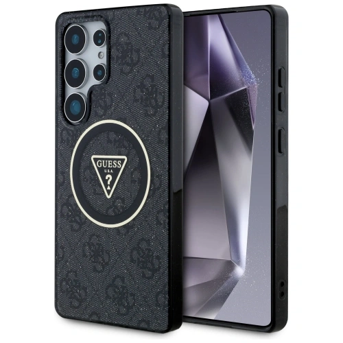 Kup Guess 4G Glitter Triangle Gombok MagSafe Samsung Galaxy S25 Ultra fekete - GUE4286 - {ean13} - Sklep Home Screen