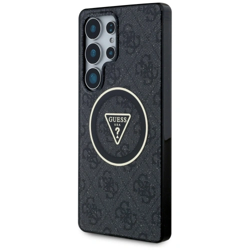 Kup Guess 4G Glitter Triangle Gombok MagSafe Samsung Galaxy S25 Ultra fekete - GUE4286 - {ean13} - Sklep Home Screen