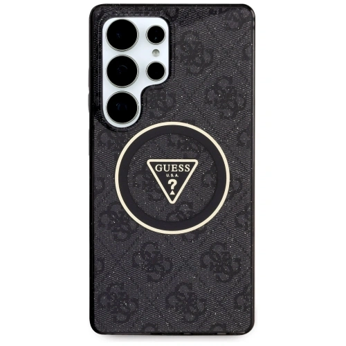 Kup Etui Guess 4G Glitter Triangle Buttons MagSafe do Samsung Galaxy S25 Ultra czarny - GUE4286 - {ean13} - Sklep Home Screen