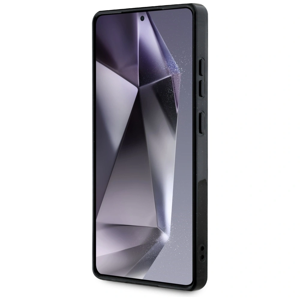 Etui Guess 4G Glitter Triangle Buttons MagSafe do Samsung Galaxy S25 Ultra czarny