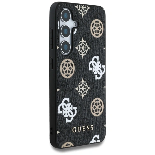 Kup Etui Guess 4G tištěný barevný vzor pivoňky MagSafe pro Samsung Galaxy S25 černý - GUE4287 - {ean13} - Sklep Home Screen