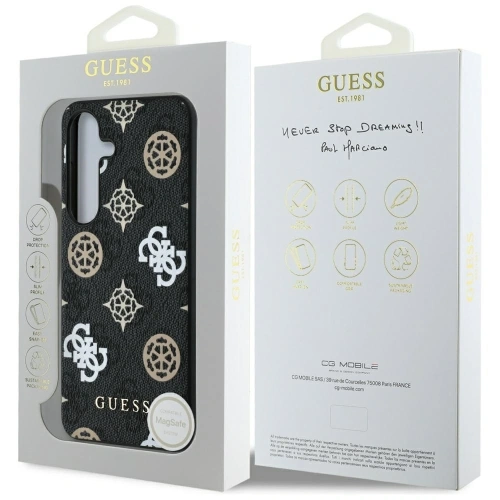 Buy Guess 4G Printed Colored Peony Pattern MagSafe Samsung Galaxy S25 black - GUE4287 - {ean13} - Home Screen Store Europe