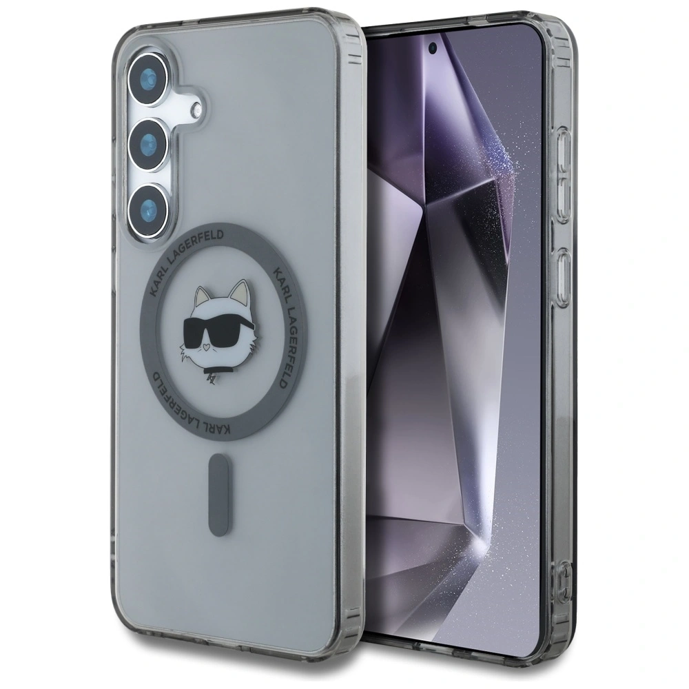 Etui Karl Lagerfeld Button Choupette Head Printed Logo MagSafe do Samsung Galaxy S25+ Plus czarny