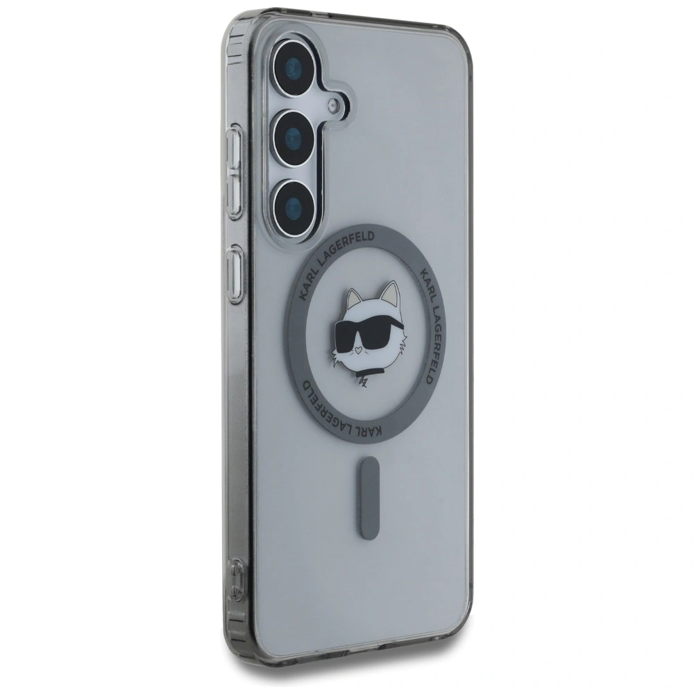 Etui Karl Lagerfeld Button Choupette Head Printed Logo MagSafe do Samsung Galaxy S25+ Plus czarny