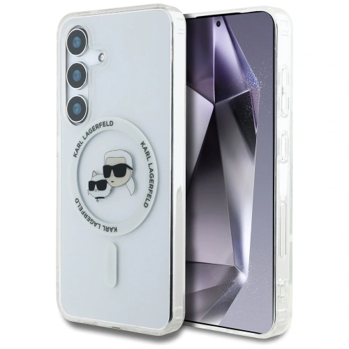 Kup Karl Lagerfeld Buton Karl & Choupette Capete Tipărite Logo MagSafe Samsung Galaxy S25 alb - KLD21882 - {ean13} - Sklep Home Screen