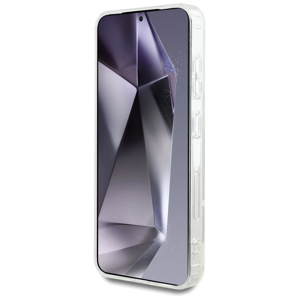 Etui Karl Lagerfeld Button Karl & Choupette Heads Printed Logo MagSafe do Samsung Galaxy S25 biały