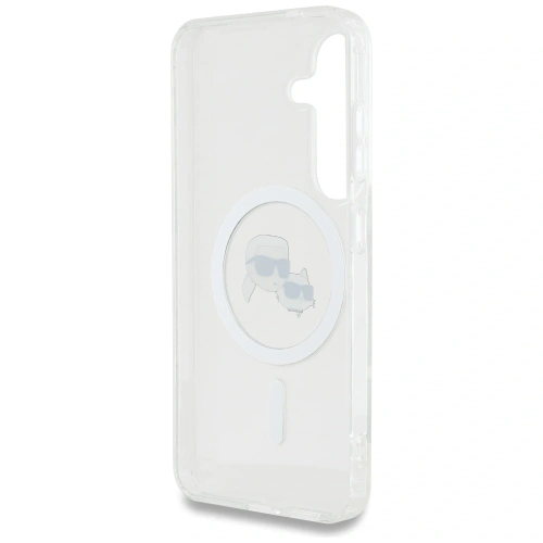 Kup Etui Karl Lagerfeld Button Karl & Choupette Heads Printed Logo MagSafe do Samsung Galaxy S25 biały - KLD21882 - {ean13} - Sklep Home Screen