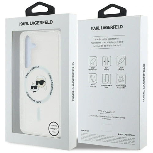 Buy Karl Lagerfeld Button Karl & Choupette Heads Printed Logo MagSafe Samsung Galaxy S25 white - KLD21882 - {ean13} - Home Screen Store Europe