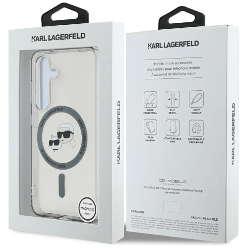 Kup Etui Karl Lagerfeld Button Karl & Choupette Heads Printed Logo MagSafe do Samsung Galaxy S25+ Plus czarny - KLD21883 - {ean13} - Sklep Home Screen