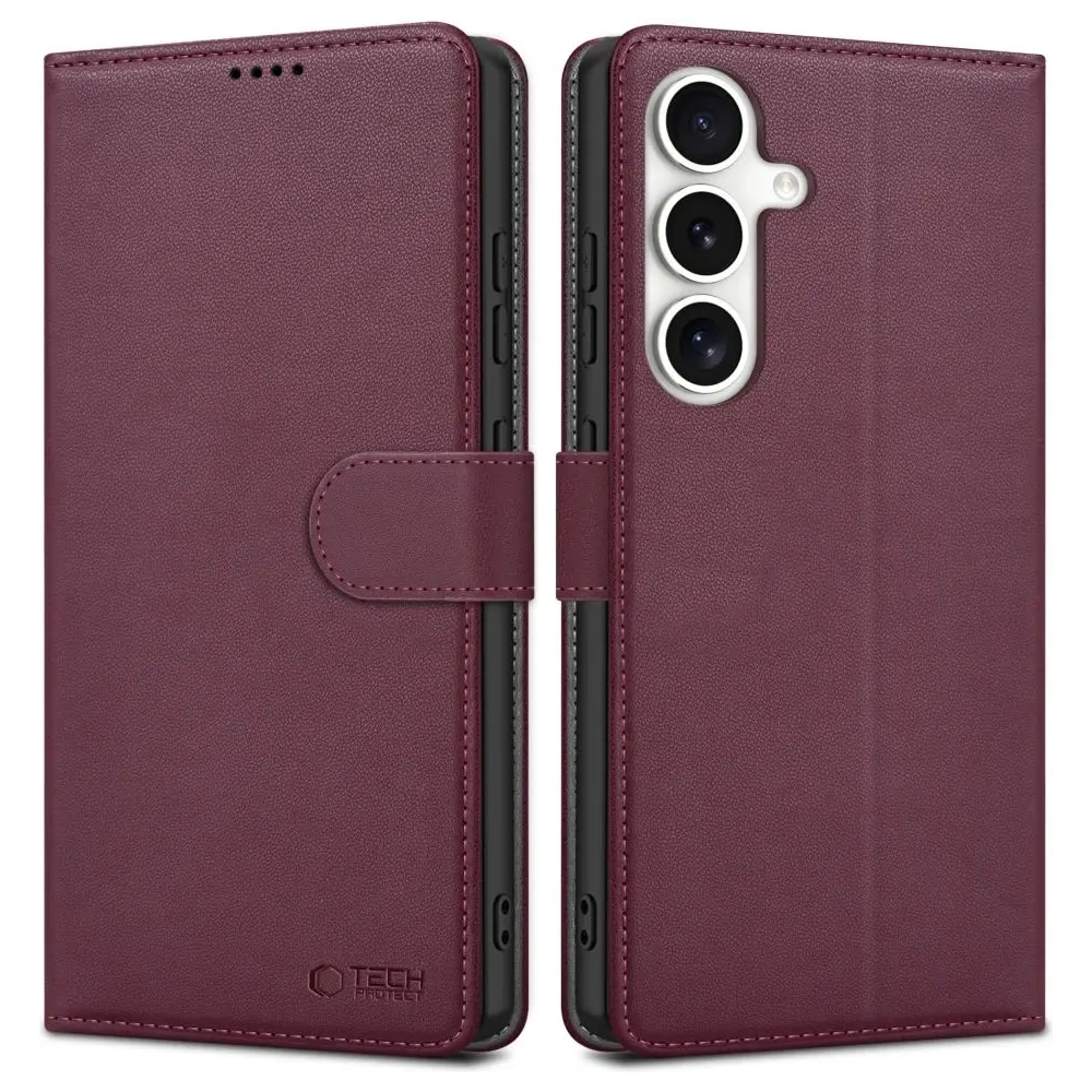 Etui Tech-Protect Wallet Samsung Galaxy S25 Mulberry