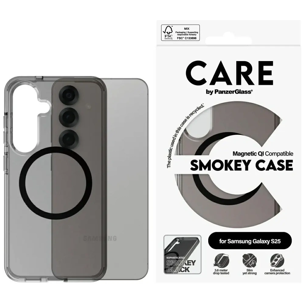 Etui CARE by PanzerGlass Flagship Urban Combat Black QI do Samsung Galaxy S25 dymny