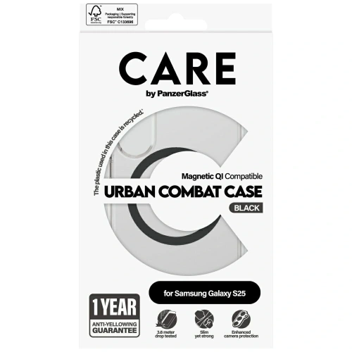 Kup CARE von PanzerGlass Flagship Urban Combat Schwarz QI Samsung Galaxy S25 klar - PZG759 - {ean13} - Sklep Home Screen
