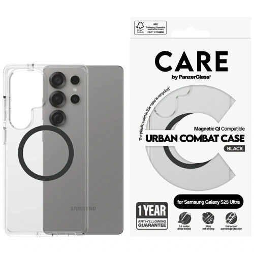 Buy CARE by PanzerGlass Flagship Urban Combat Black QI Samsung Galaxy S25 Ultra clear - PZG761 - {ean13} - Home Screen Store Europe
