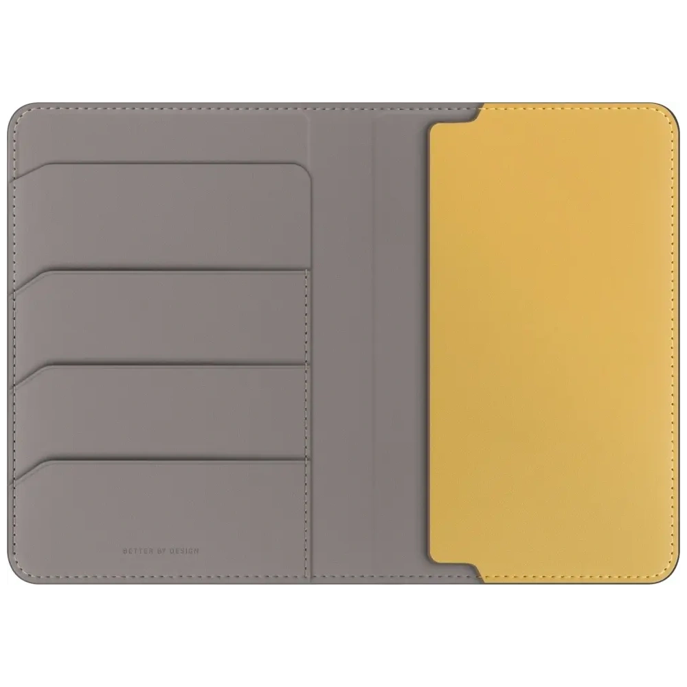 Etui na paszport UNIQ Belmont blokada RFID szaro-żółty