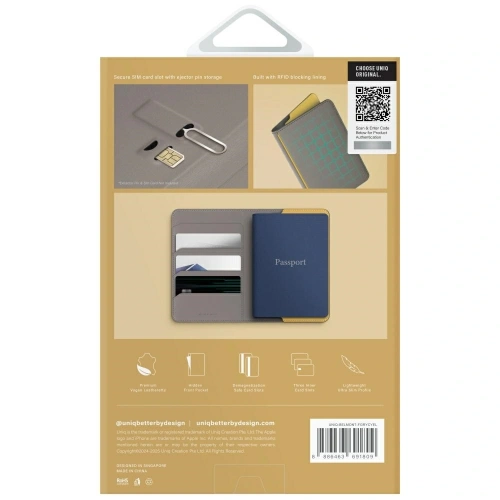 Kup Etui na paszport UNIQ Belmont blokada RFID szaro-żółty - UNIQ1440 - {ean13} - Sklep Home Screen