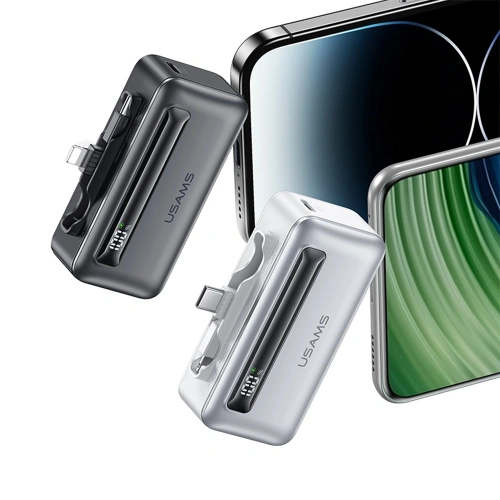 Kup Powerbanka USAMS US-CD233 4500mAh USB-C, Lightning 20W PD Rychlé nabíjení stříbrná/silver - USA1224 - {ean13} - Sklep Home Screen