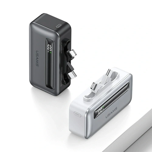 Kup Powerbanka USAMS US-CD233 4500mAh USB-C, Lightning 20W PD Rychlé nabíjení stříbrná/silver - USA1224 - {ean13} - Sklep Home Screen