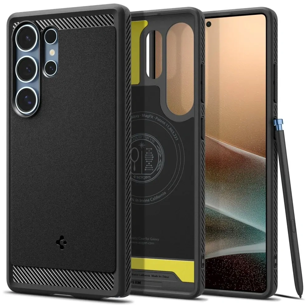Etui Spigen Rugged Armor Mag MagSafe Samsung Galaxy S25 Ultra Matte Black