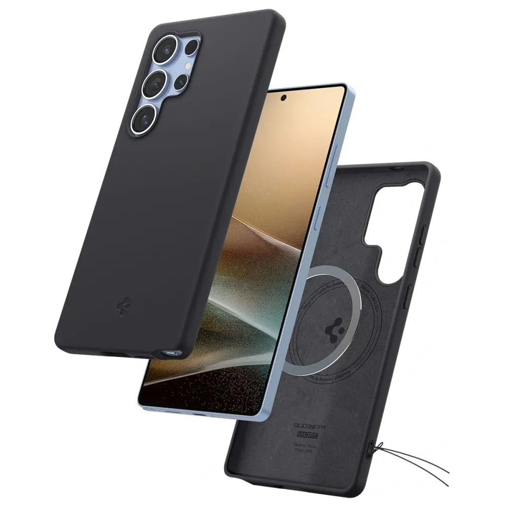 Etui Spigen Silicone Fit Mag MagSafe Samsung Galaxy S25 Ultra Black