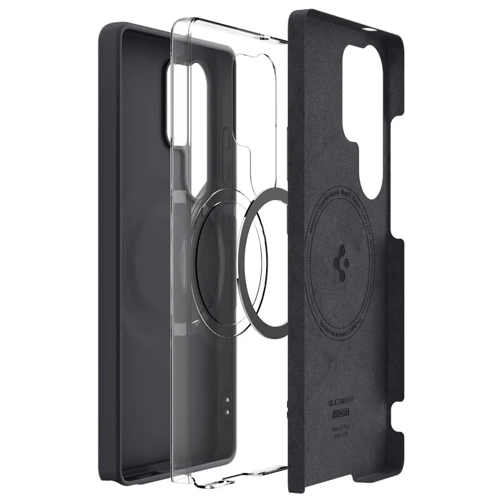 Etui Spigen Silicone Fit Mag MagSafe Samsung Galaxy S25 Ultra Black