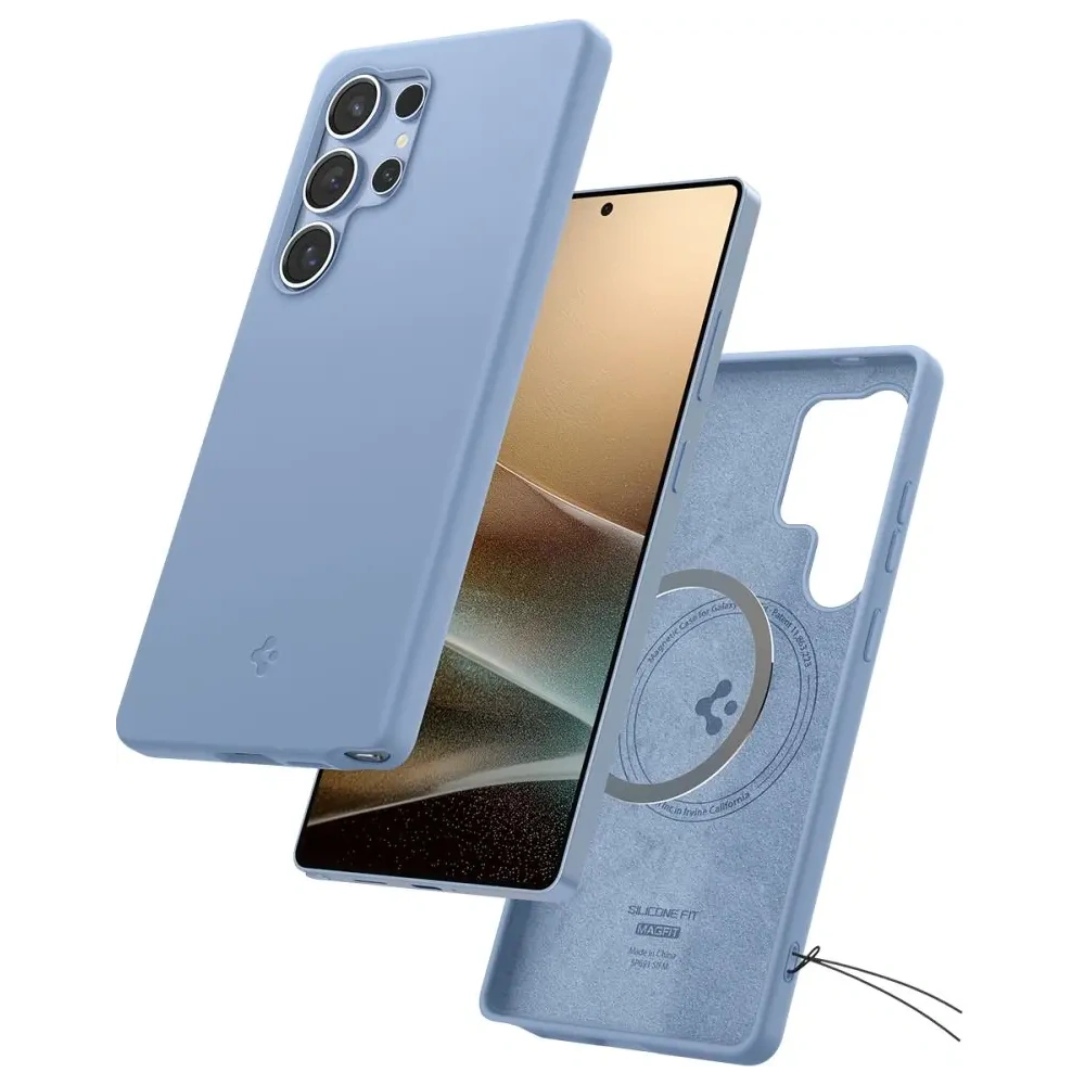 Etui Spigen Silicone Fit Mag MagSafe Samsung Galaxy S25 Ultra Sapphire Blue
