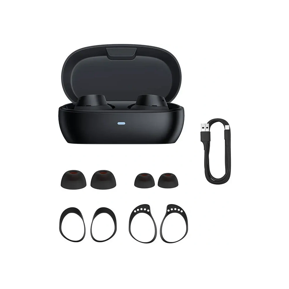 Bezprzewodowe słuchawki dokanałowe TWS Baseus Bowie MA20 ANC Bluetooth 5.3 IPX6 (czarne)