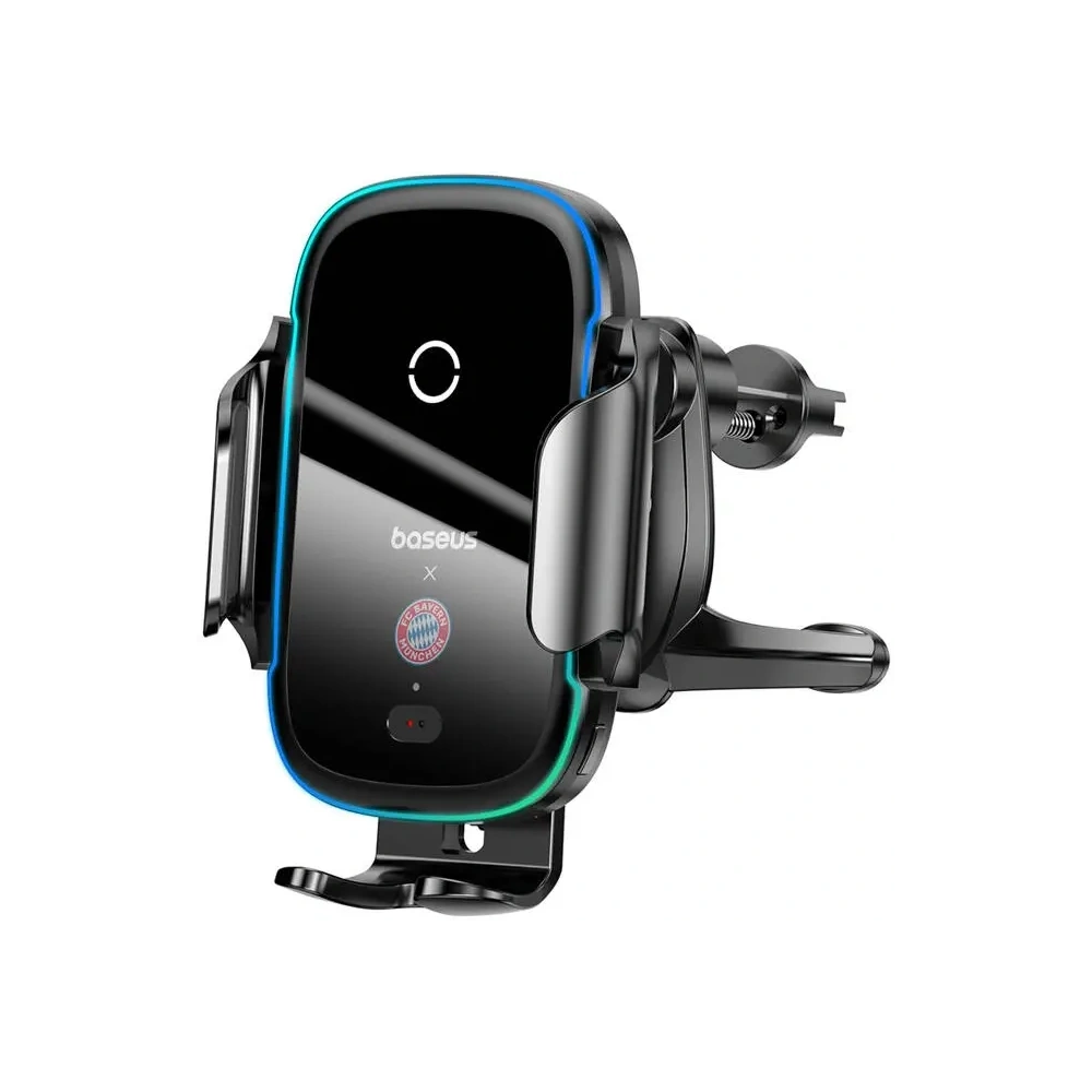 Uchwyt samochodowy na kokpit / szybę / do kratki Baseus z ładowarką 15W Edycja Bayern Monachium (czarny)