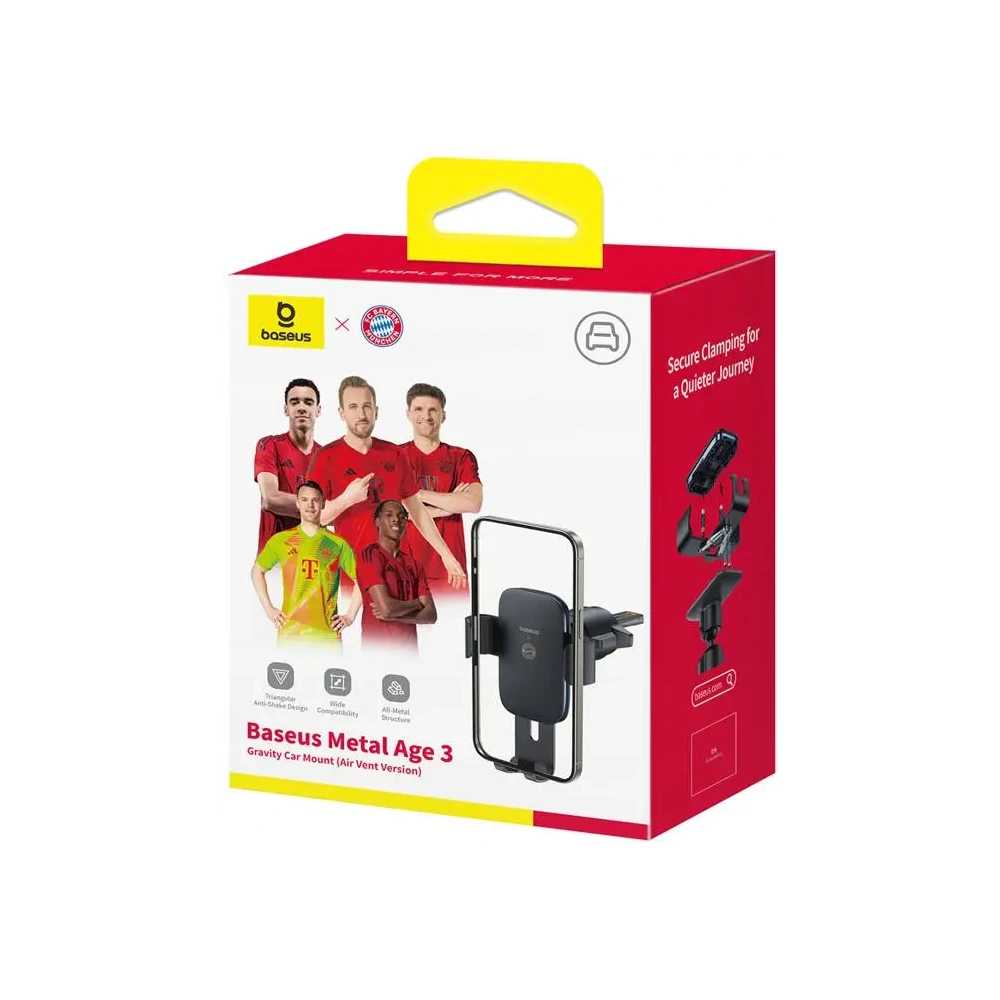 Uchwyt samochodowy do kratki Baseus Metal Age 3 Edycja Bayern Monachium (czarny)