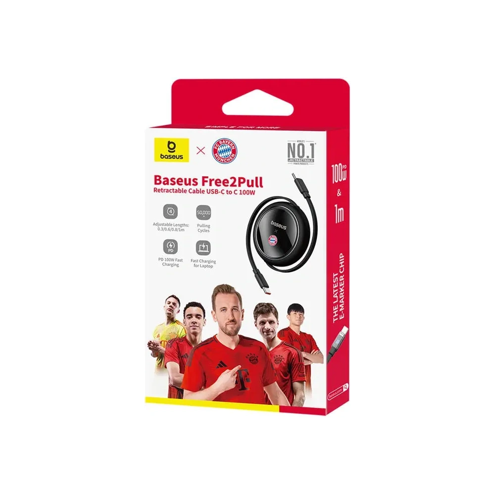 Kabel do ładowania Baseus USB-C / USB-C 100W Edycja Bayern Monachium (czarny)