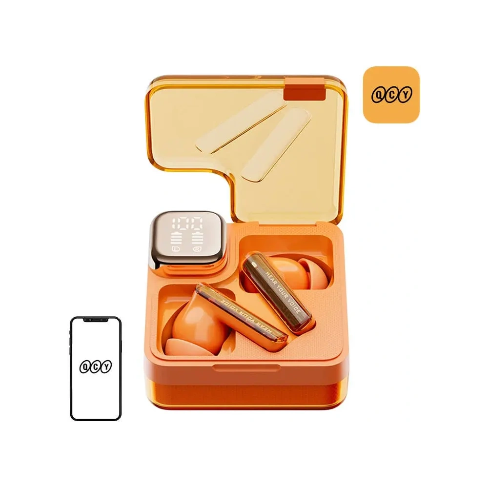 Bezprzewodowe słuchawki dokanałowe TWS QCY MeloBuds Neo T31 Bluetooth 5.3 HFP/A2DP/AVRCP IPX5 (pomarańczowe)