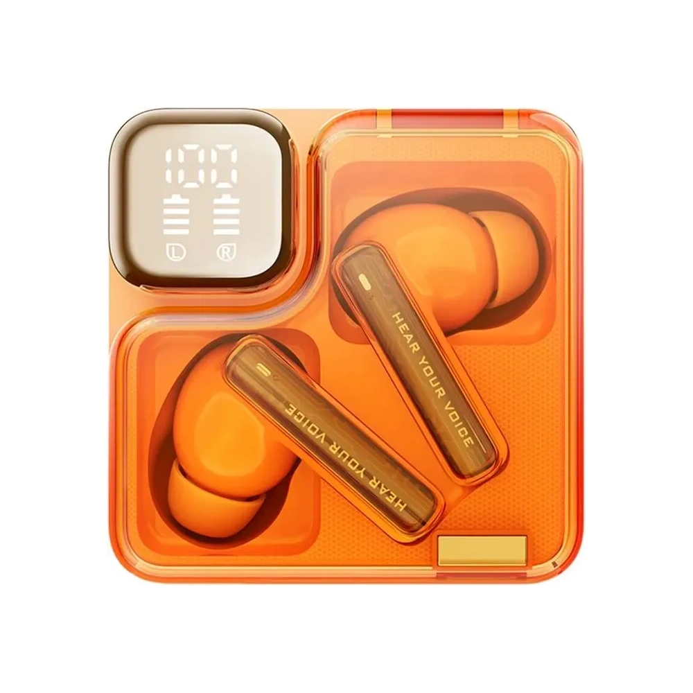 Bezprzewodowe słuchawki dokanałowe TWS QCY MeloBuds Neo T31 Bluetooth 5.3 HFP/A2DP/AVRCP IPX5 (pomarańczowe)