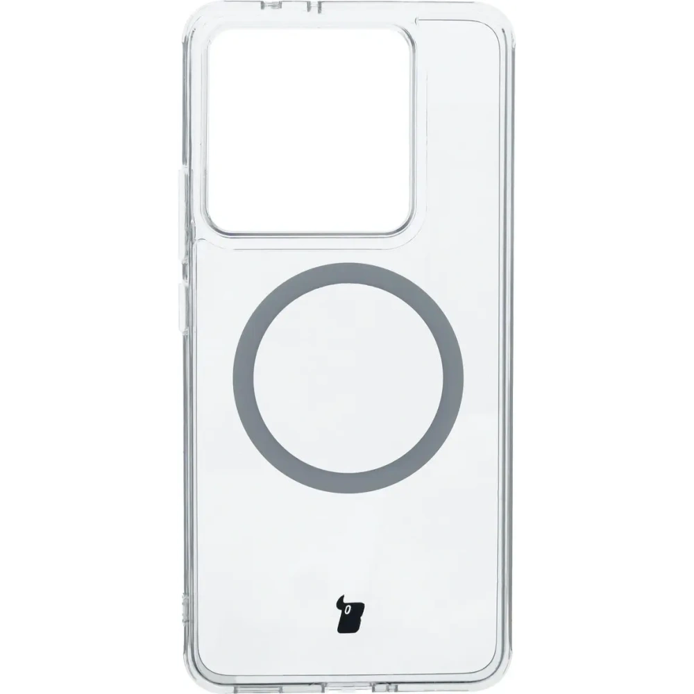 Etui z pierścieniem magnetycznym Bizon Case CrystalO do Xiaomi 14T Pro przezroczyste