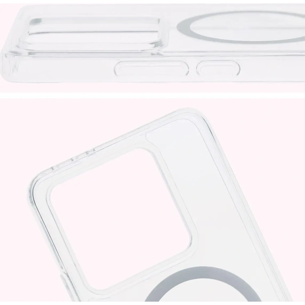 Etui z pierścieniem magnetycznym Bizon Case CrystalO do Xiaomi 14T przezroczyste