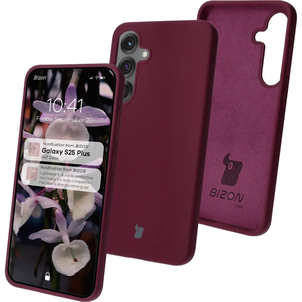 Silikonowe etui Bizon Soft Case do Samsung Galaxy S25+ Plus ciemnofioletowe
