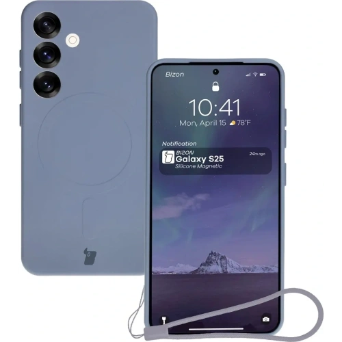 Kup Silikonové pouzdro s magnetickým kroužkem Bizon Case Silicone Magnetic pro Samsung Galaxy S25 / Galaxy S24 šedé - BIZ8289 - {ean13} - Sklep Home Screen